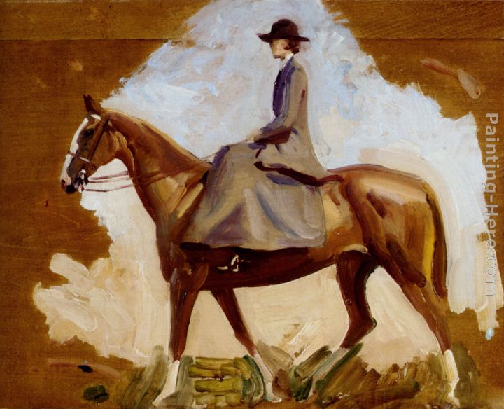 Lady Munnings On Horseback painting - Sir Alfred James Munnings Lady Munnings On Horseback art painting